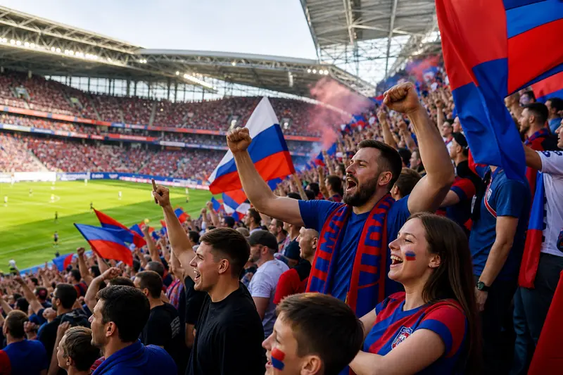 RPL-stadion met supporters